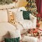 Christmas Tree Pillow Covers Set of 2 – 18x18 Inch 3D Xmas Tree Shaped Faux Fur Throw Pillow Covers for Couch, Sofa, Living Room Winter Holiday Decor, Farmhouse (Dark Green)